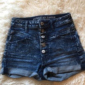 High waisted denim shorts